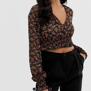 Floral cropped blouse
